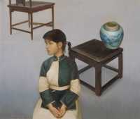 徐海鸥 1990年作 瓶与少女Ⅱ